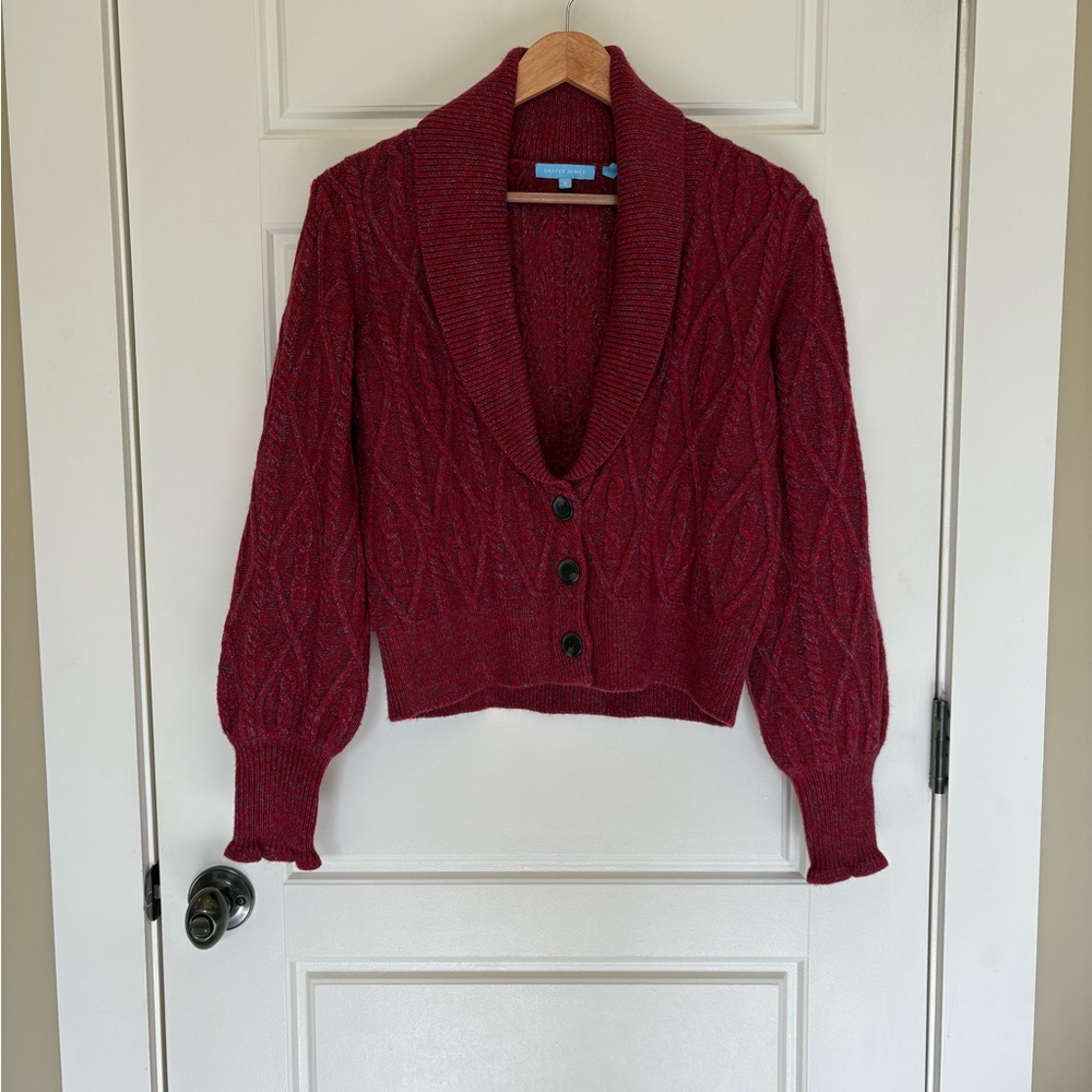 Draper James Shawl Collar Marled Cardigan Sweater